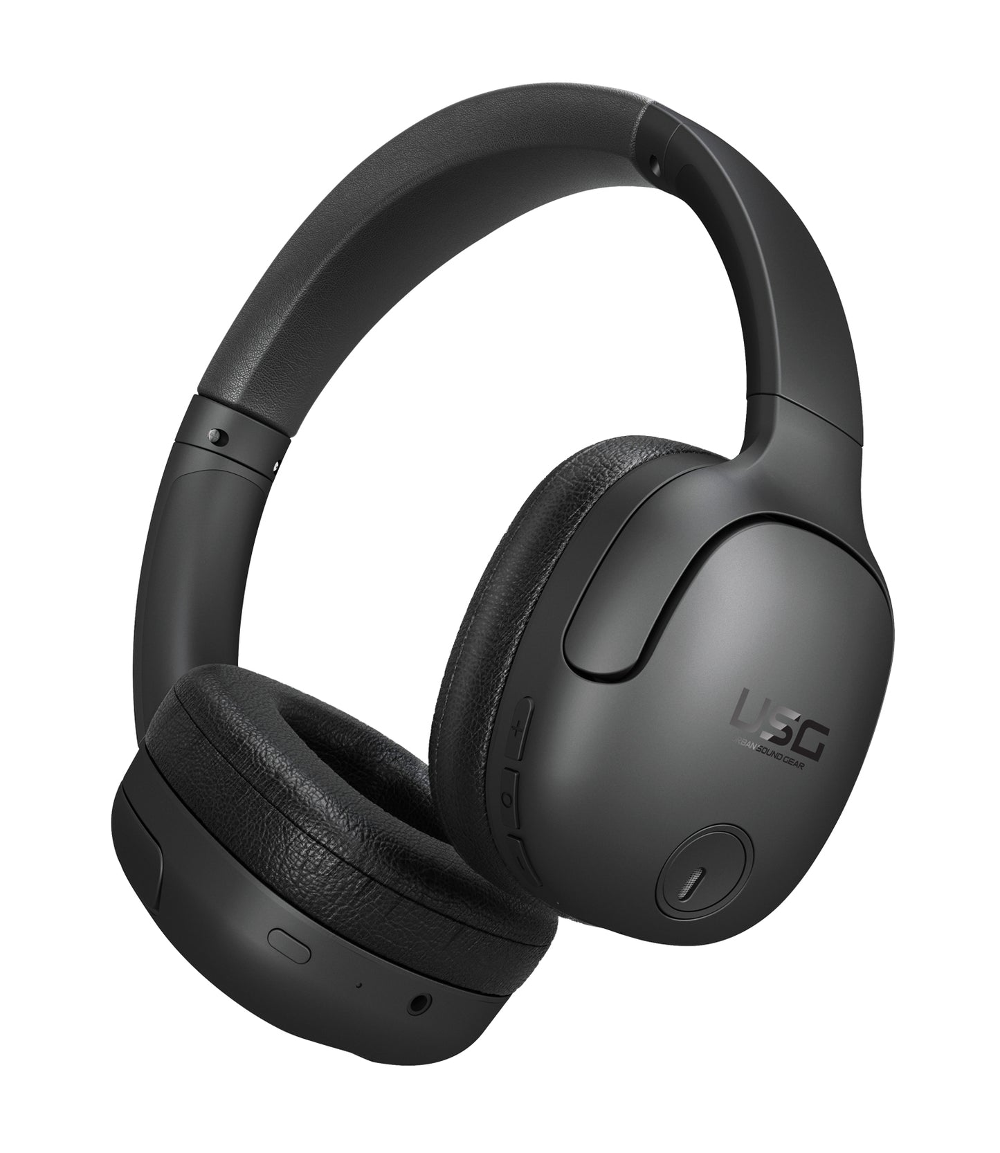 USG - Wireless ANC On-Ear Headphones & with Carry Case - Black