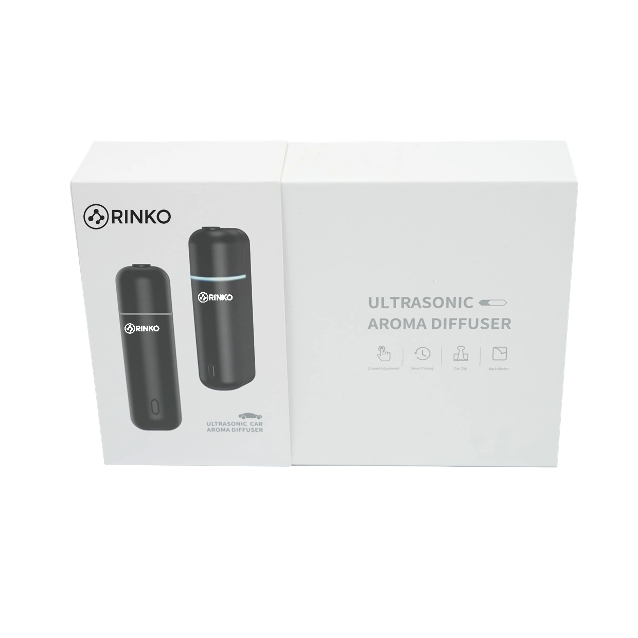 RINKO Ultrasonic Car Aroma Diffuser with Smart Timing and Car Clip Features