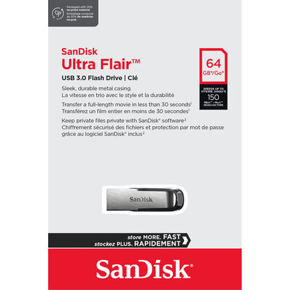 SanDisk 64GB Ultra Flair USB-A 3.2 Gen 1 Flash Drive