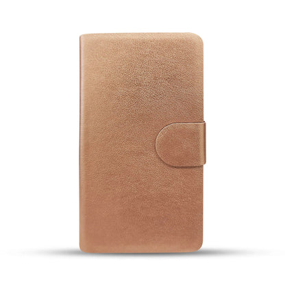 Rose gold textured phone case with magnetic flap closure