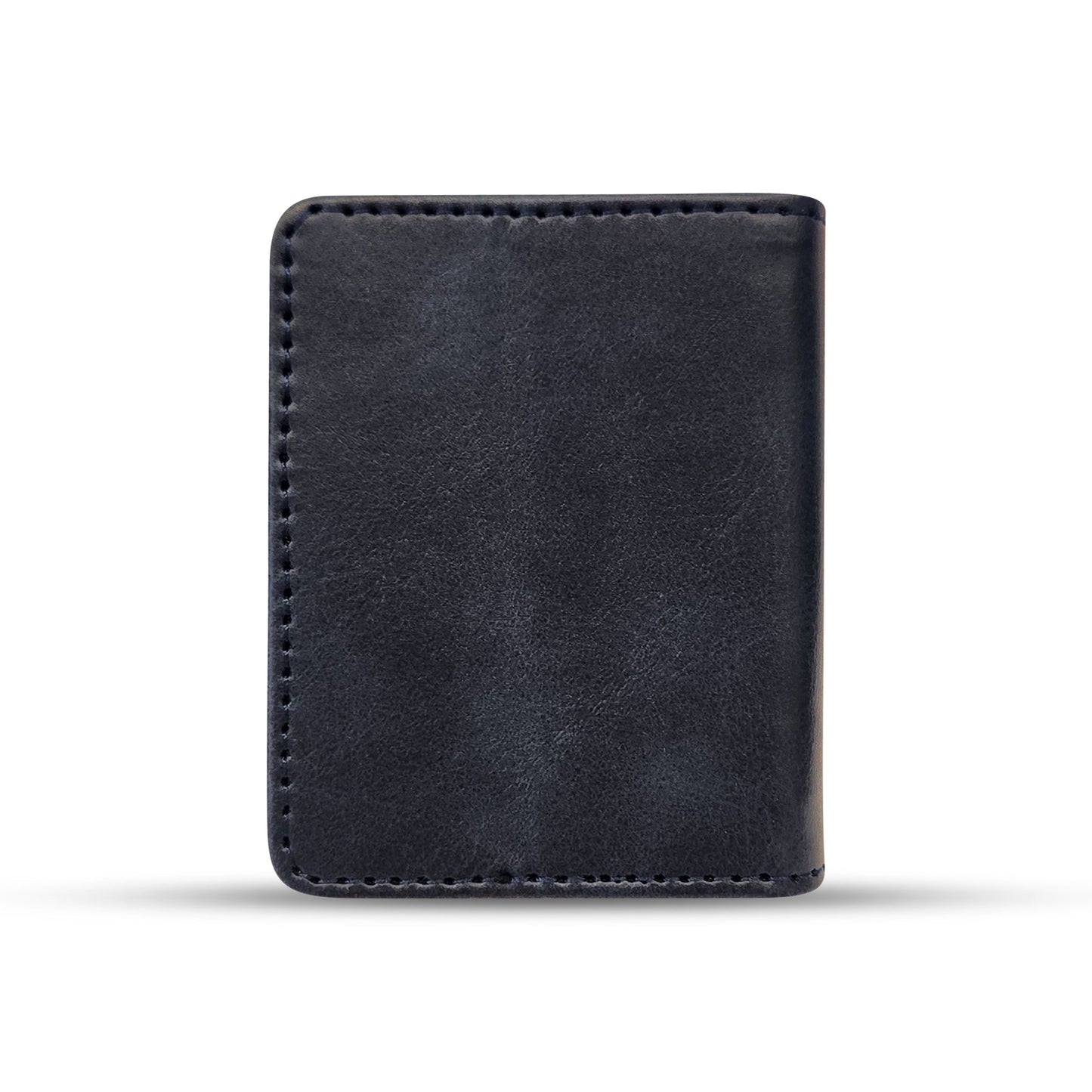 Dark leather wallet with precise stitching, minimalist design for everyday use