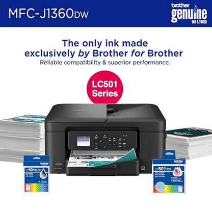 Brother MFC-J1010DW Wireless Color Inkjet All-in-One Printer, Duplex Printing, Mobile & Cloud Print, Compact Design, 1.8" Color Display, Works with Alexa