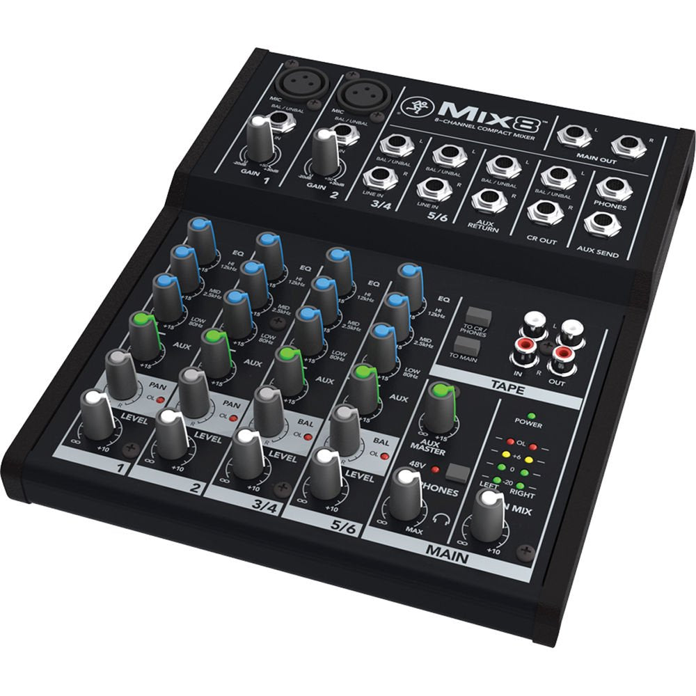 Mackie Mix Series Mix8 8-Channel Mixer, Black