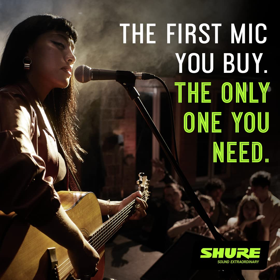 Shure SM58 Professional XLR Dynamic Vocal Microphone – Cardioid Mic for Live Performance, Studio Recording, Podcasting & Broadcasting (SM58-LC)