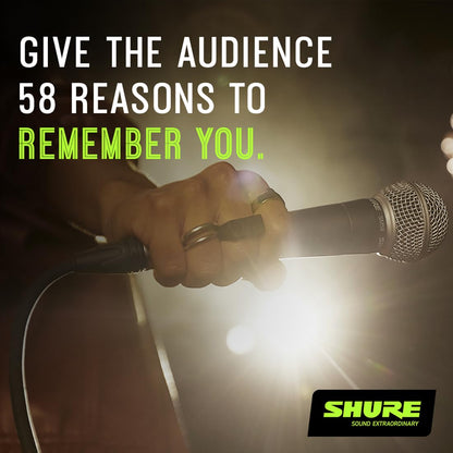 Shure SM58 Professional XLR Dynamic Vocal Microphone – Cardioid Mic for Live Performance, Studio Recording, Podcasting & Broadcasting (SM58-LC)