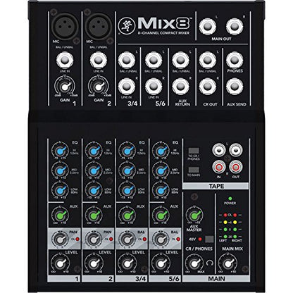 Mackie Mix Series Mix8 8-Channel Mixer, Black