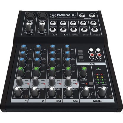 Mackie Mix Series Mix8 8-Channel Mixer, Black