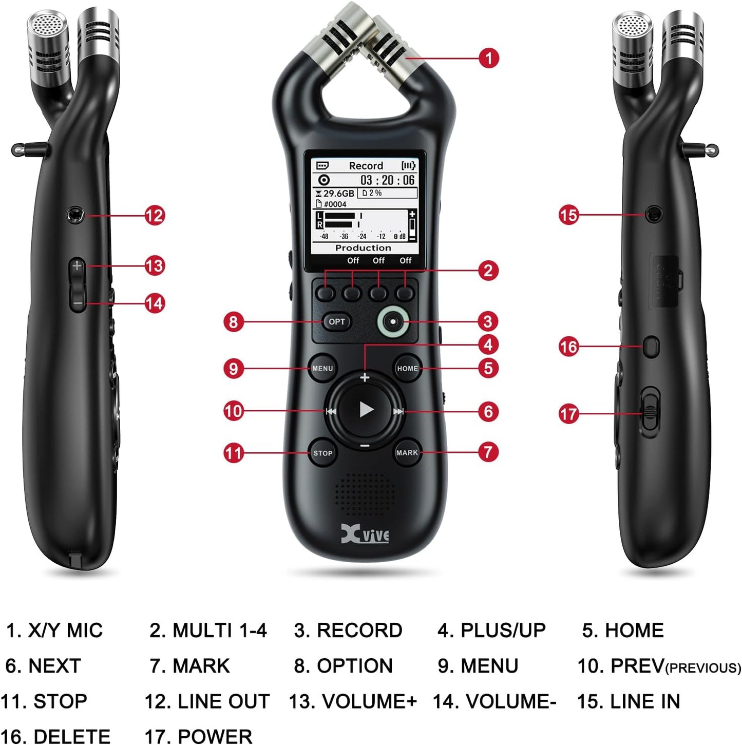 Xvive XV1-R Portable Stereo Recorder and Audio Interface