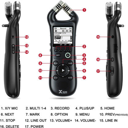 Xvive XV1-R Portable Stereo Recorder and Audio Interface
