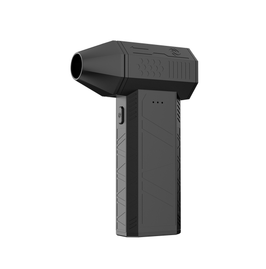 Compact black portable air blower with sleek design and textured grip for easy handling