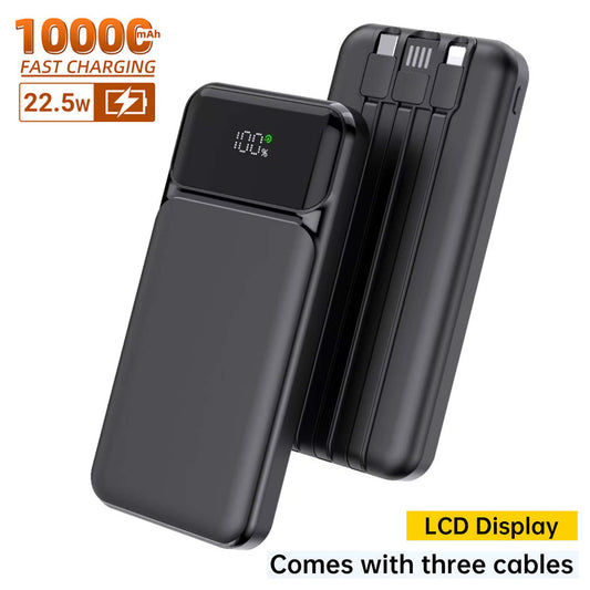 Itworks Super Fast Charge 10000 Mah Power Bank w. 3 Cables PB Black
