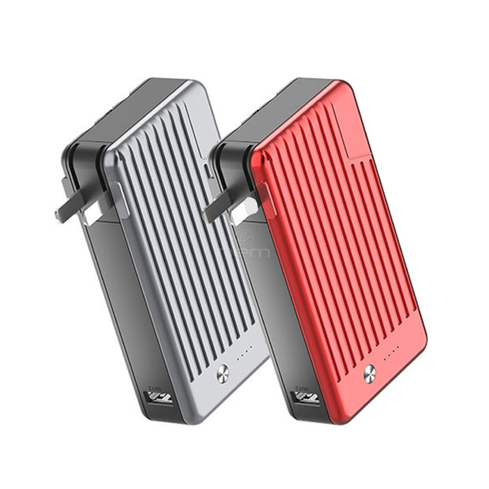 It WorksBuilt-In Cable &amp; Plug Power Bank 10000mAh PB-T106 (Red)