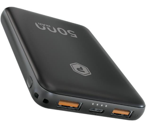 PowerPeak 5000mAh Portable charger {2 USB Charging Ports} - Black