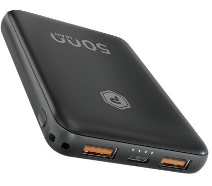 PowerPeak 5000mAh Portable charger {2 USB Charging Ports} - Black