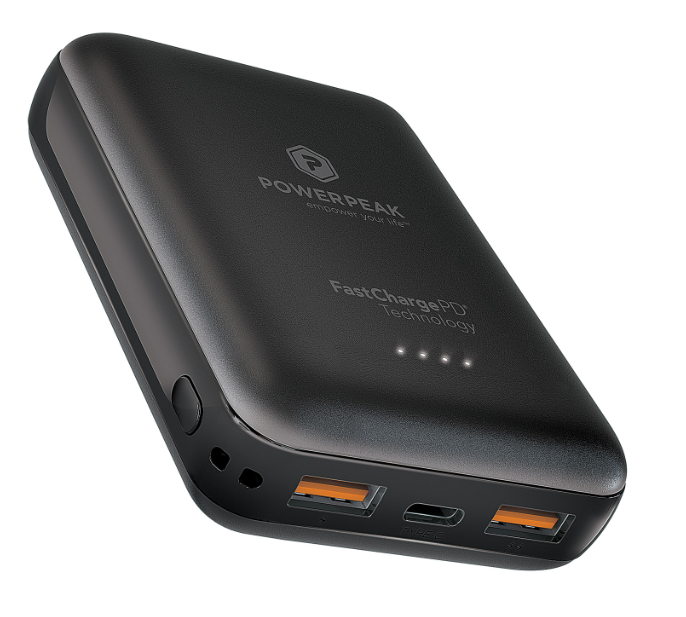 PowerPeak 10000mAh PD 20W - Portable Charger Dual USB type C - (Black)
