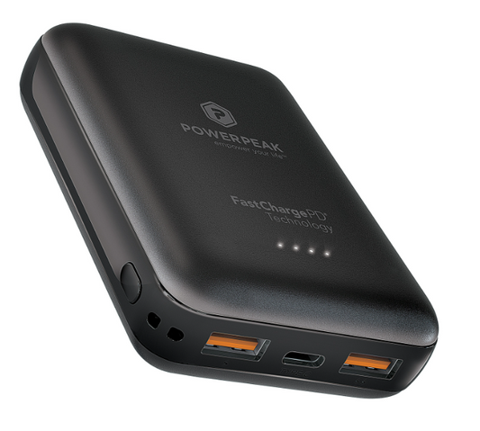 PowerPeak 10000mAh PD 20W - Portable Charger Dual USB type C - (Black)