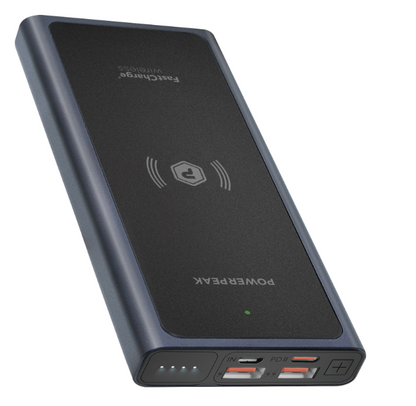 Power Peak 2-in-1 Portable Fast Charge Wireless Charger and Battery Pack 10,000 mAh