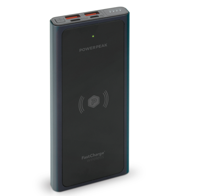 Power Peak 2-in-1 Portable Fast Charge Wireless Charger and Battery Pack 10,000 mAh