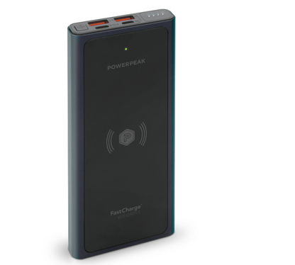 Power Peak 2-in-1 Portable Fast Charge Wireless Charger and Battery Pack 10,000 mAh