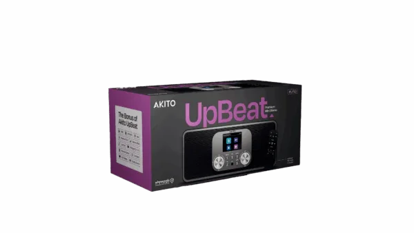 Akito UpBeat premium electronic device box with sleek design and digital display