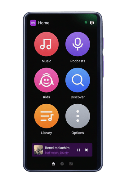 *New* Zing Wave Music Player Black
