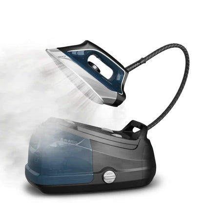 Rowenta Steam Station, Stainless Steel Soleplate, Professional Iron Steamer for Clothes, 1.1L Removable Tank, Fast Heat Up, 1800 Watts, Blue Clothes Iron, DG8624