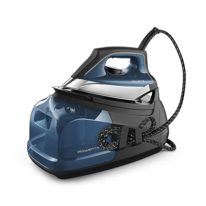 Rowenta Steam Station, Stainless Steel Soleplate, Professional Iron Steamer for Clothes, 1.1L Removable Tank, Fast Heat Up, 1800 Watts, Blue Clothes Iron, DG8624